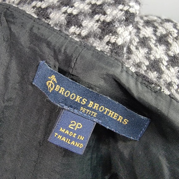 2 Brooks Brothers Pencil Straight Skirt Houndstooth Mini Short R - Picture 11 of 12